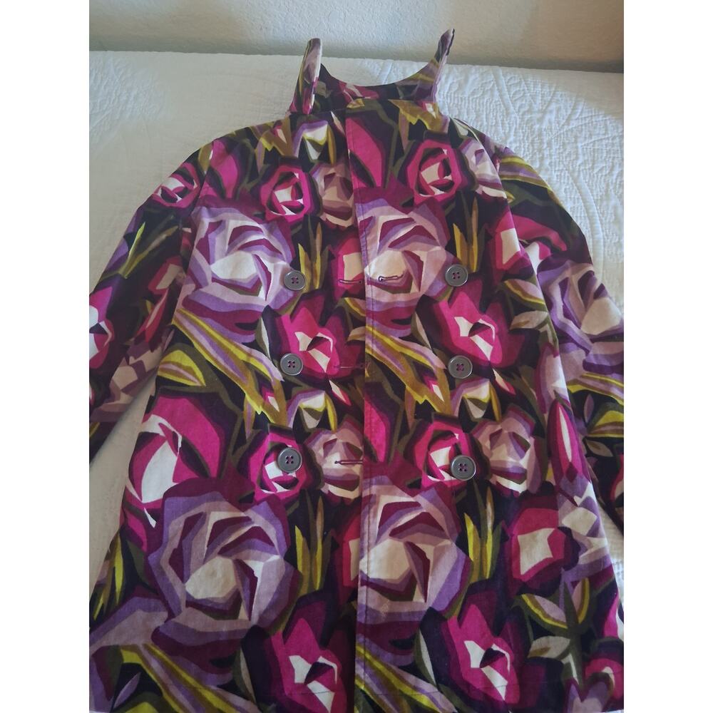 Girls Missoni for Target Floral Velvet Peacoat Trench Coat Size M